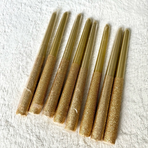 Cynthia Rowley 10in Gold 8pc Candle Set - Picture 1 of 6